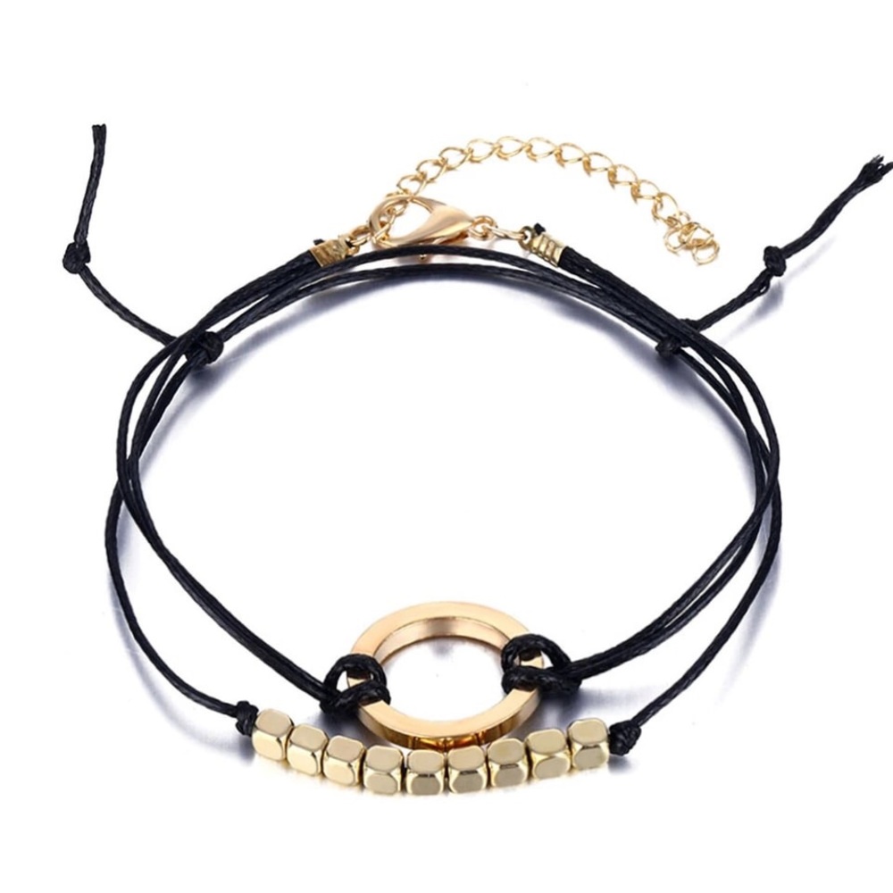 Black and Gold Bracelet Stack